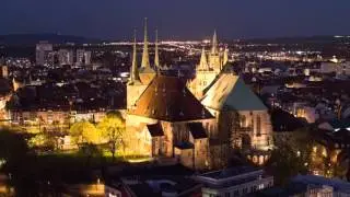 DJI Inspire X5R 4K Test Shots at Night in Erfurt Aerials