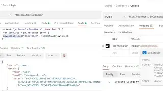 Fetch logged in Token through variable name by setting key in postman testcase,configure product api