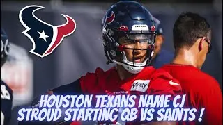 Houston Texans Name CJ Stroud Starter VS Saints! Starters Playing Also!