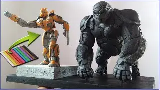 BUMBLEBEE & OPTIMUS PRIMAL WITH CLAY/PLASTILINA. Transformers: Rise of the Beasts