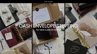 CASH ENVELOPE STUFFING | binder refresh with new items from jasmineswallet 📦💸🖤 | sept. no. 2 | $949