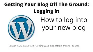 Getting your blog off the ground: The Technical Stuff: Logging into your blog