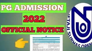 NSOU PG 2022  ADMISSION OFFICIAL NOTICE / NSOU PG ADMISSION NOTICE