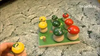 Грибы на поляне 9 шт Русские народные игрушки