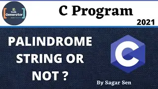 Program To Check String Is Palindrome Or Not In C | Palindrome String Or Not In C Program |C Program