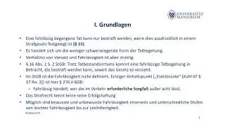 Strafrecht AT Teil 21 (Fahrlässigkeitsdelikte)