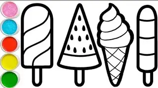 ICE CREAM FOR KIDS DRAWING | Bolalar uchun muzqaymoq rasm chizamiz | Рисуем для детей мороженое