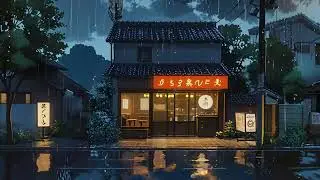 Kobe Rainy Cherry Rooftop Lofi Hip Hop | Peaceful Ambience for Relax