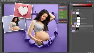 Tutorial 2: Add a paper heart, ripped overlay, change color, and make the  subject pop in Photoshop