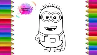 Tutorial menggambar minion dengan mudah// tutorial how to draw a Minion step by step #minion