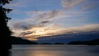 Sunset timelapse in Rainy Bay Vancouver Island