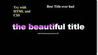 Title using HTML and CSS || CSS Animation using HTML and CSS