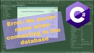 C# Visual Studio - No server name when connection to a database