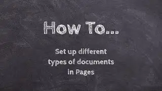How to set up different types of documents in Pages | 