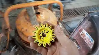 Replacing the gear on a concrete mixer