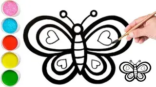 How to draw a butterfly easy step by step for beginners | Butterfly drawing and coloring tutorials