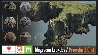SideFX Houdini / Megascan Lookdev  - Procedural cliff
