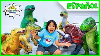 Caza de Dinosaurios! Pretender Jugar Alrededor de La Casa con Ryan's World!