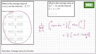 U8Q1 average value of a function ￼