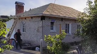 Обзор готовой кровли + веранда.