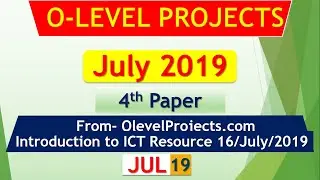 ICT Resource Answer Key of 16 July 2019 O Level Exam || O level 16 July 4th paper ICT Answer Sheet