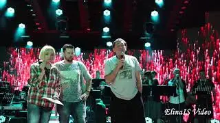 Г. Лепс, Л.Вайкуле, И. Бусулис на репетиции песни 