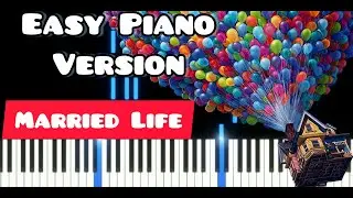Married Life - Main Theme Disney Pixar's Up | Easy Piano+Sheet Music