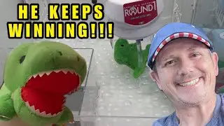 HE KEPT WINNING FROM THESE CLAW GAMES!!!