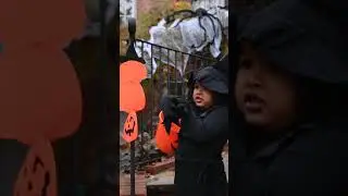 Girl Wearing Halloween Costume Holding a Buc#short#youtubeshot#bestshort#papularshort#treandingshort