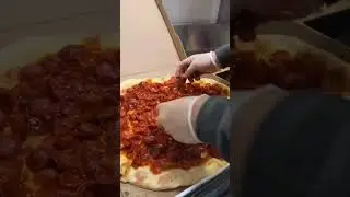 Craziest pizza we’ve ever seen! SWINE FIGHTER PIZZA from Tony Boloney’s in New Jersey! 