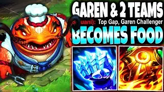 My 1v9 Tahm Kench TOP MONSTER Vs GAREN and TWO TEAMS that became FOODS 🔥 LoL Top Tahm s13 Gameplay