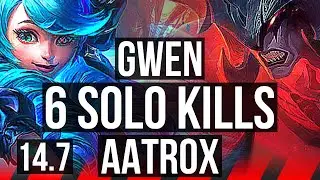 GWEN vs AATROX (TOP) | 6 solo kills | KR Diamond | 14.7
