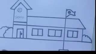 How to draw a school drawing step by step drawing #drawing