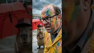 Jinu Hid Rainbow Powder in Capybara's Raincoat... The Teacher Wore It!
