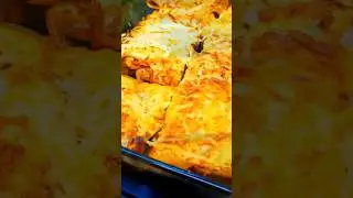 Фаршированные блины запечённые в духовке. Рецепт ужина. #рецепт #вкусно #рецепты #shorts