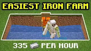 Minecraft: Easiest IRON FARM Tutorial (Build on First Day)