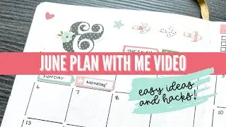 June 2021 Plan with Me || Easy Bullet Journal Ideas with Stickers & Templates