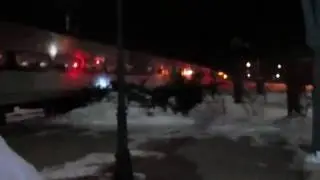 Amtrak 370 Pere Marquette departs Holland, Michigan with single-level cars