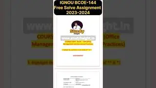 IGNOU BCOE-144 Free Solve Assignment 2023-2024 #ignoufreesolvedassignment
