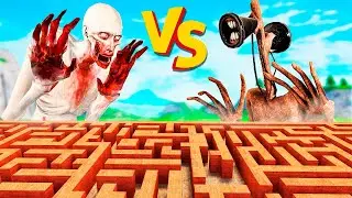 СИРЕНОГОЛОВЫЙ ПРОТИВ СКРОМНИКА В ЛАБИРИНТЕ В ГАРРИС МОД! КАКОЙ SCP СИЛЬНЕЕ В ЛАБИРИНТЕ В Garry`s Mod