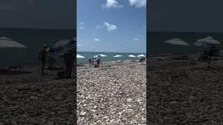 Показываю пляж Аше/сколько отдыхающих на пляже #лазаревское