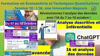 Formation : Révolutionnez l'analyse des données avec l'IA du 7 au 10 octobre !