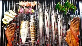 Street Food Fish on Charcoal Grill | Street Food Berlin Germany