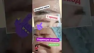 Татуаж бровей. Исправление цвета.
