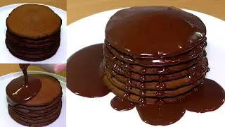 Eggless Chocolate Pancakes | Fluffy Chocolate Pancakes Recipe without egg