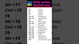 Most Important Tally shortcut keys #shorts