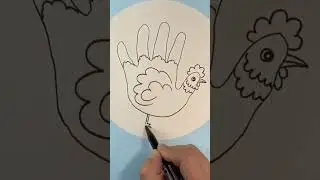 Qo'llar orqali bolalarga chizishni o'rgatamiz. Tovuq rasmi