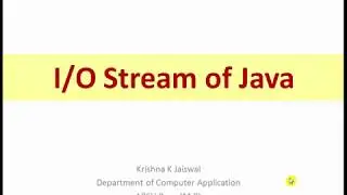 I/O Stream of Java