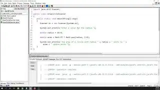 Java Scanner Example:  Find the Area of a Circle