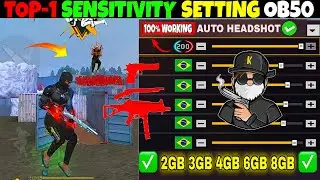 All Gun Headshot Sensitivity Setting After New OB50 Update | Free Fire Max Auto Headshot Sensitivity